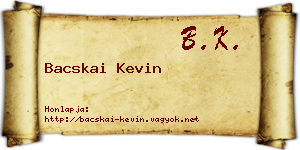 Bacskai Kevin névjegykártya