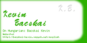 kevin bacskai business card